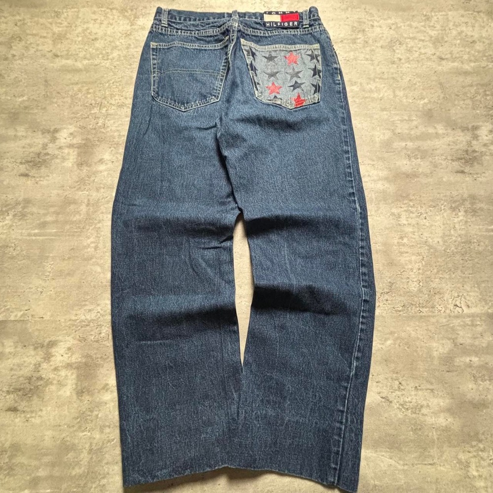 Tommy Hilfiger Star Pocket Jeans 28 Dark Wash Vintage 90s Denim